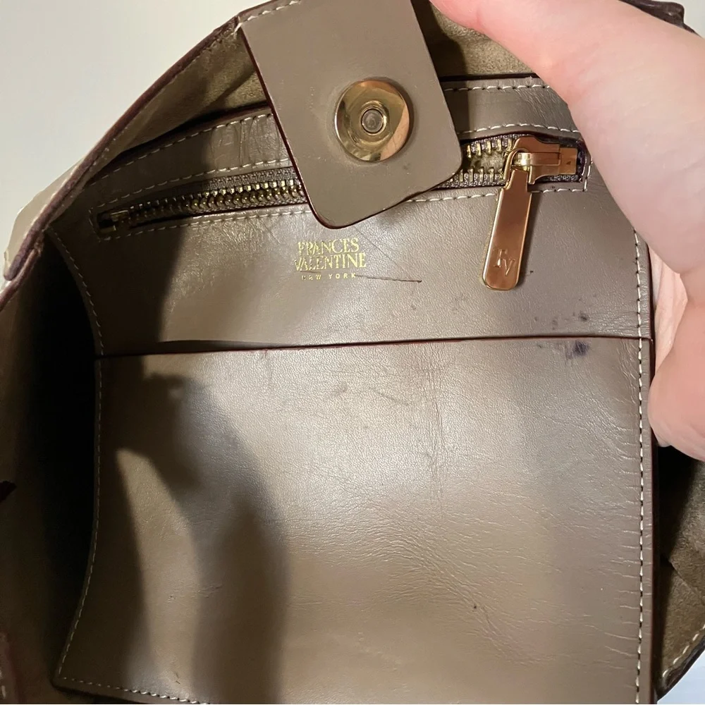 Frances Valentine Neutral Taupe June Slouchy Hobo Shoulder Bag